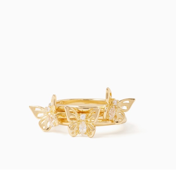 kate spade Jewelry - Kate Spade social butterfly stackable ring set